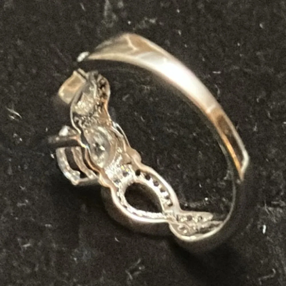 Cubic Zirconia Size 7 Silver-Tone Ring